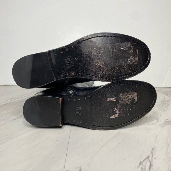 Frye Melissa Button Inside Zipper Black Leather Riding Tall Boots 6 1/2 B - Picture 16 of 16